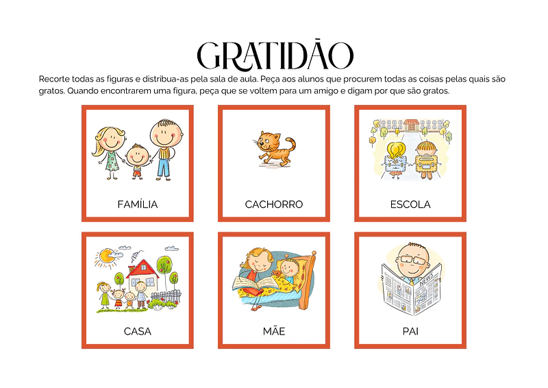 Atividade sobre gratidão na Educação Infantil: cultivando emoções ...